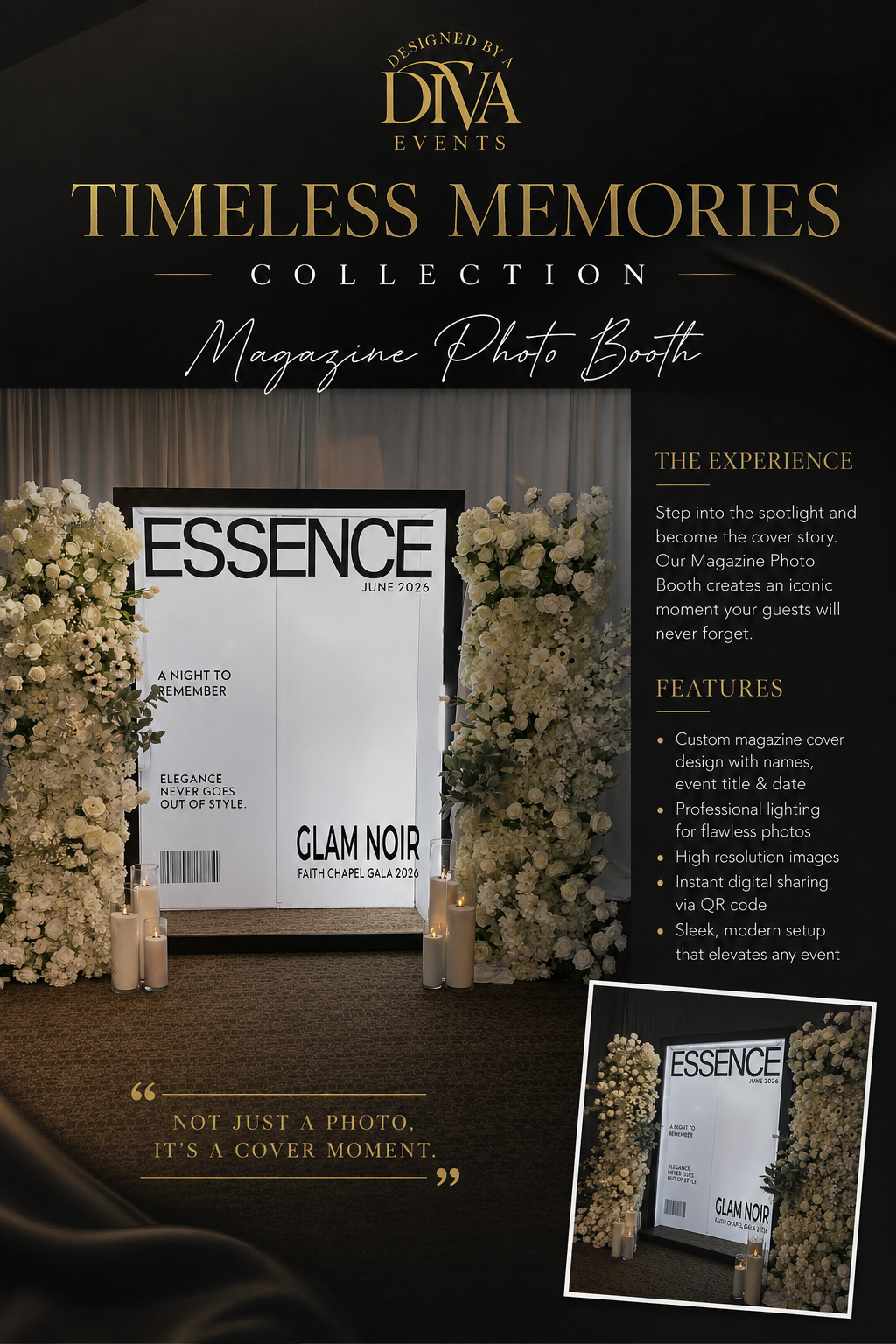 Magazine Photo Booth Timeless Memories campaign artwork